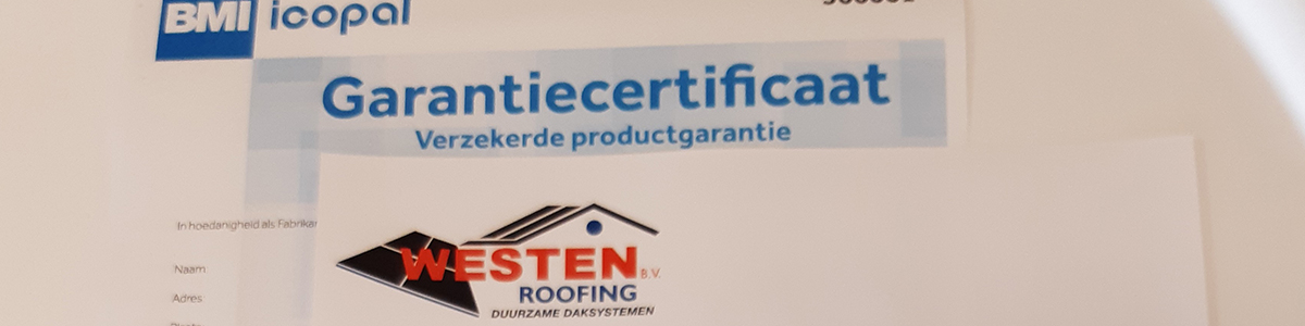 Garantiecertificaat Westen Roofing